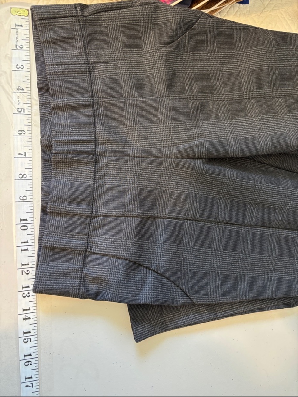 Thalian Charcoal Plaid Pull On Size XS Legging Pants Academia Preppy Nerd - Picture 6 of 8